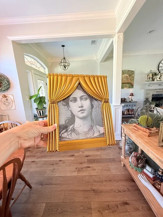 Vintage Gold Curtain-Style Decorative Picture Frame 8 X 10 - Picture 10 of 13